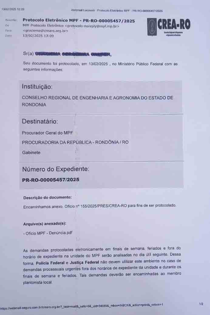 Crea Ro Apresenta Den Ncia Contra Leil O Da Concess O Da Br E Busca